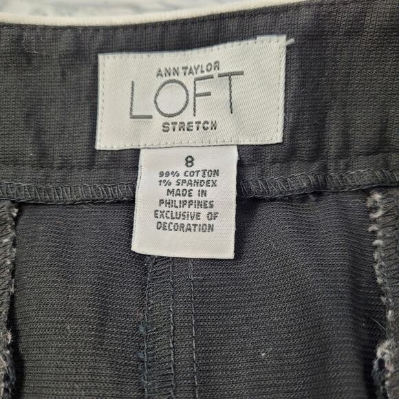 Loft Black Pleated Skirt with White Piping size 8 - Picture 7 of 8